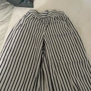 Vero Moda Navy and White Striped Pants